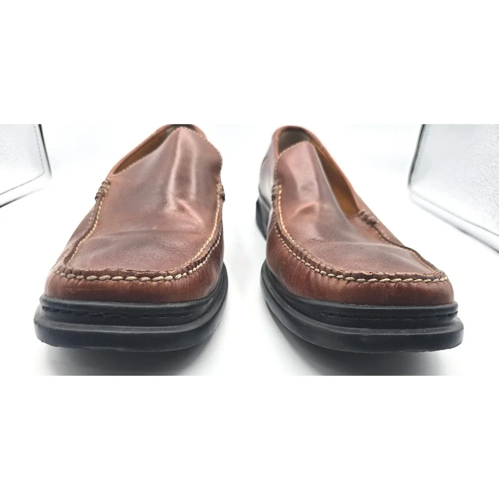 Cole Haan Mens 15 M Brown Leather Nike Air Moc Toe Slip On Loafers Santa Barbara